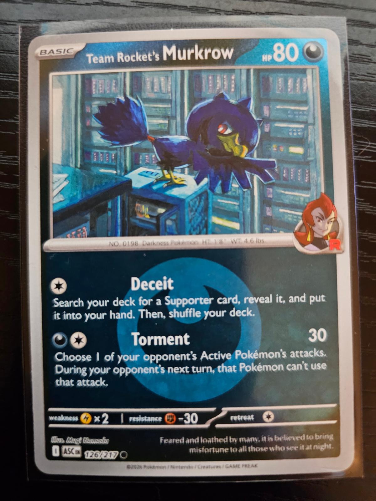 Ascended Heroes Team Rocket's Murkrow [Energy] Pokémon card